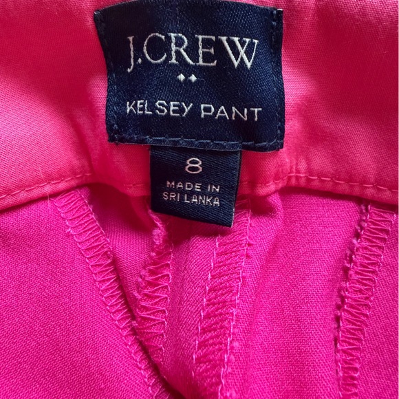 J. Crew Bright Pink Kelsey Cropped Flare Pants Size 8 - Picture 8 of 9